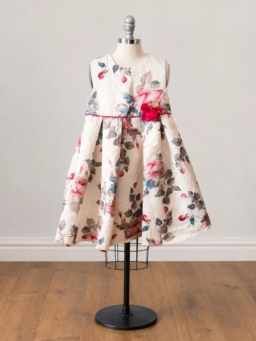Richie House Girls 7/8 Watercolor Floral Dress Pink Flower Sleeveless